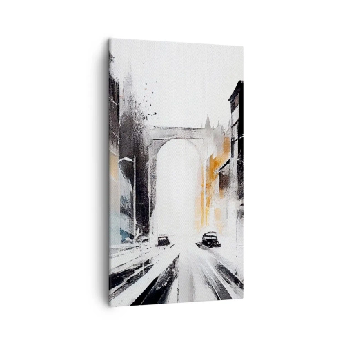 Canvastavla - Bild på duk - Stadsstudie: arkitektur och rörelse - 45x80 cm