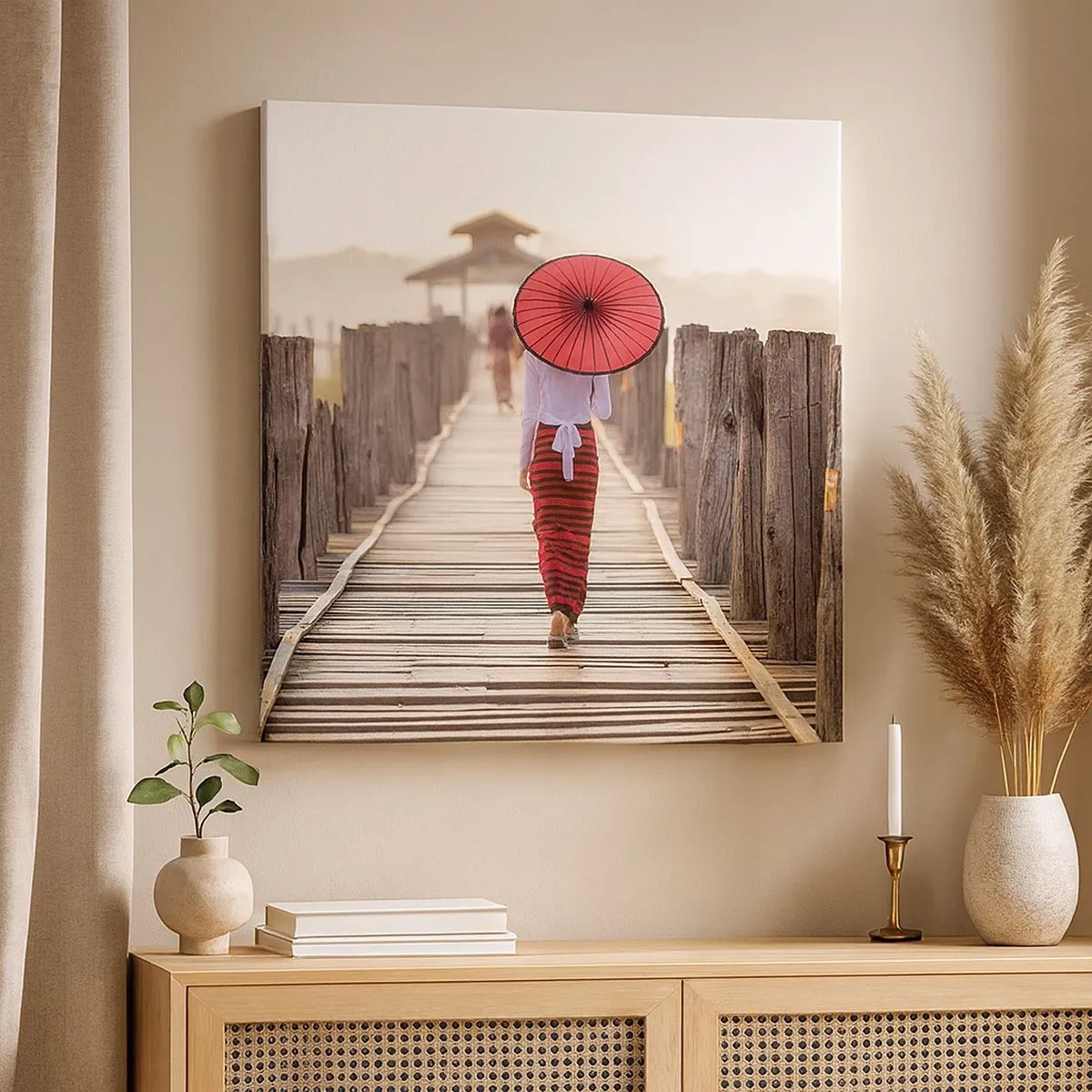 Canvastavla - Bild på duk - På den gamla bron - 30x30 cm