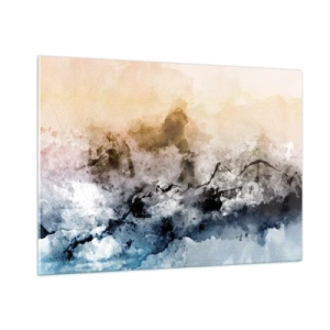 Glastavla - Bild på glas - Dränkta i dimman - 100x70 cm