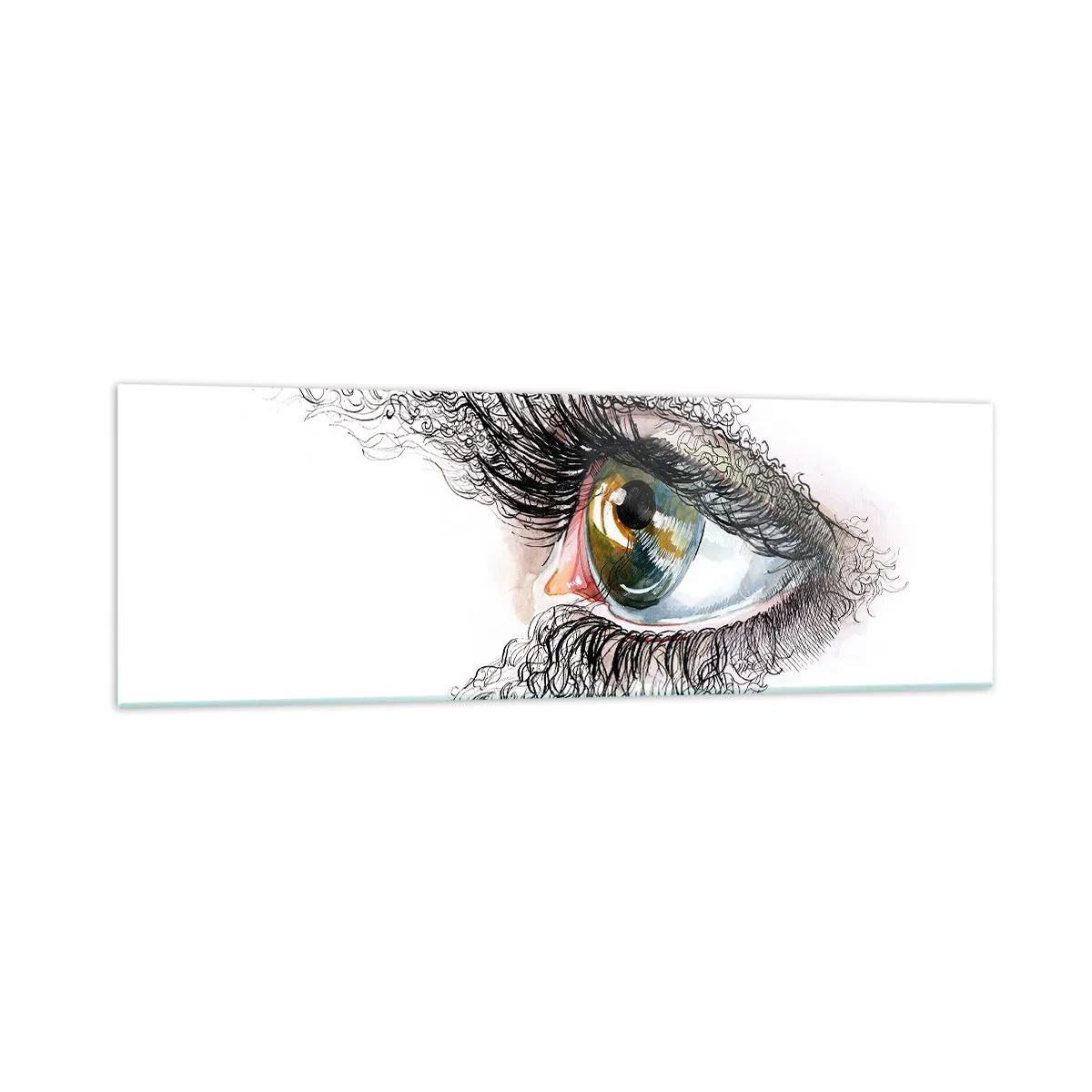 Glastavla - Bild på glas - Titta rakt in i själen - 160x50 cm