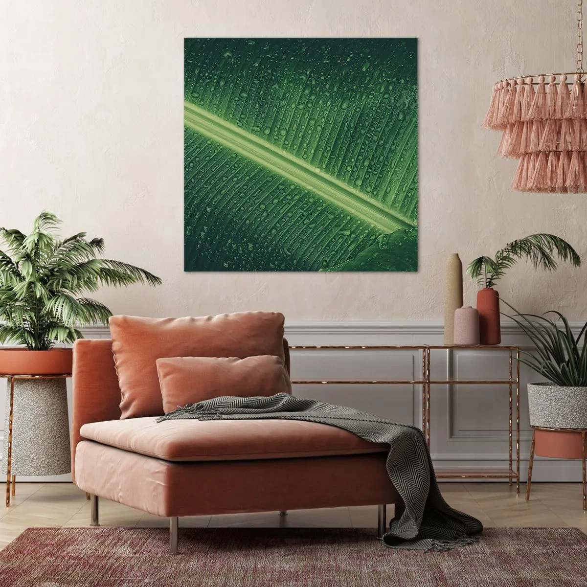 Canvastavla - Bild på duk - Grönskans struktur - 30x30 cm