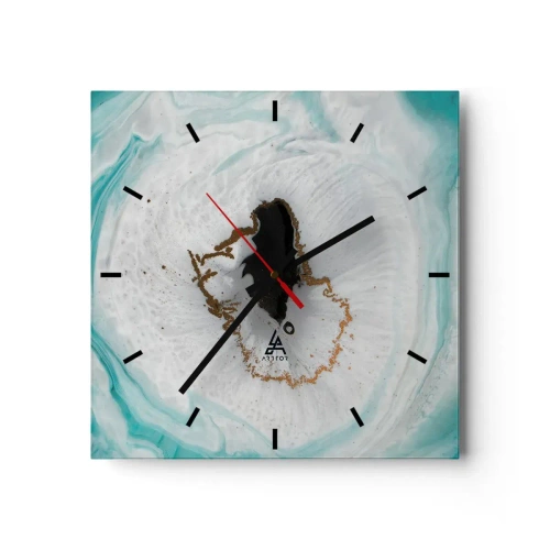 Väggklocka - Klocka på glas - Att tränga in - 30x30 cm