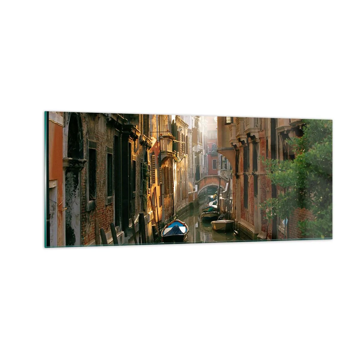 Glastavla - Bild på glas - På en gränd i Venedig - 100x40 cm