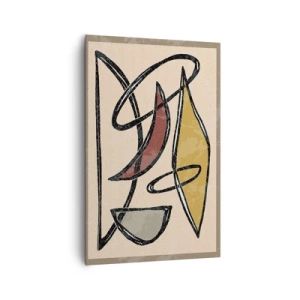 Canvastavla - Bild på duk - Komposition - bågar och ovaler - 80x120 cm