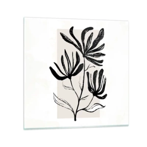 Glastavla - Bild på glas - Skiss för ett herbarium - 30x30 cm