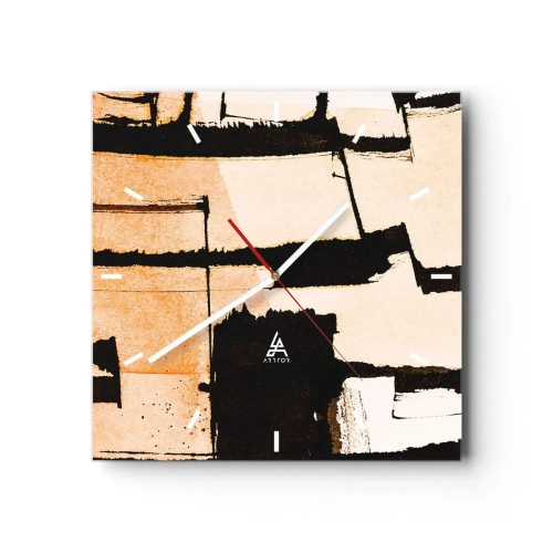 Väggklocka - Klocka på glas - Ändå ordning - 30x30 cm