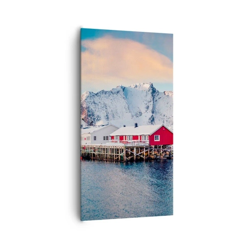 Canvastavla - Bild på duk - Nordligt gömställe - 65x120 cm