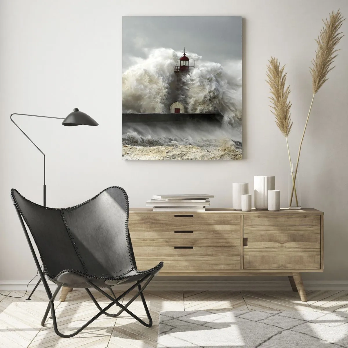 Glastavla - Bild på glas - Havets ilska - 50x70 cm