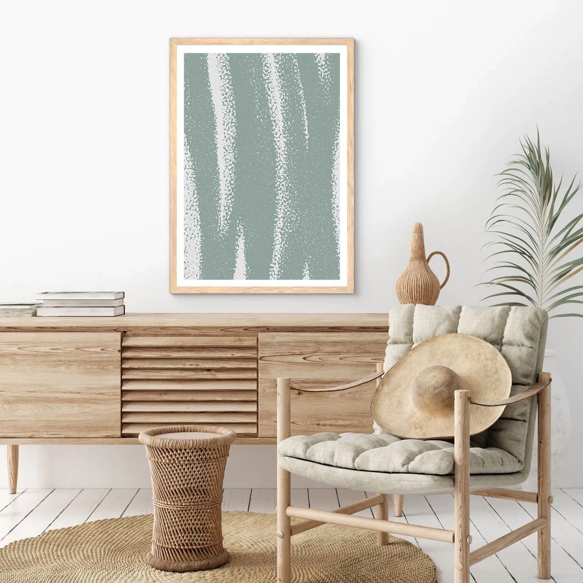 Affisch i ram av ljusek - Abstraktion i vinterstämning - 61x91 cm