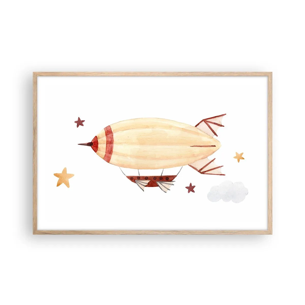 Affisch i ram av ljusek - Luftskepp - 91x61 cm