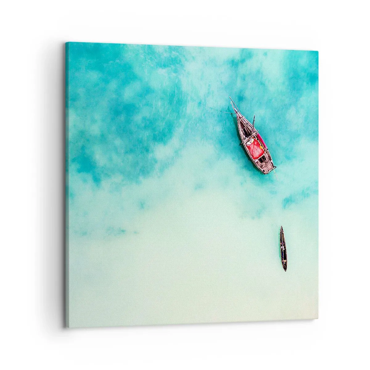 Canvastavla - Bild på duk - Högvatten på stranden i Zanzibar… - 50x50 cm