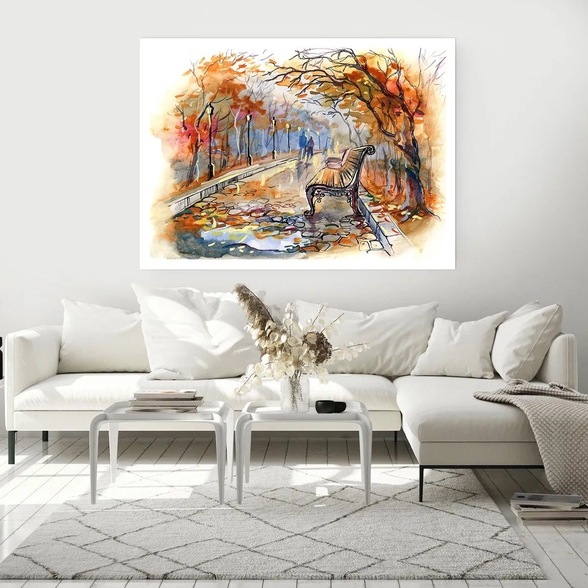 Affisch - Vandra tillsammans mot hösten - 50x40 cm