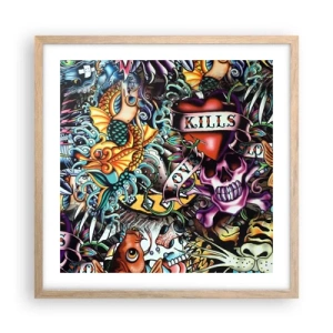 Affisch i ram av ljusek - Tatuerarens dröm - 50x50 cm