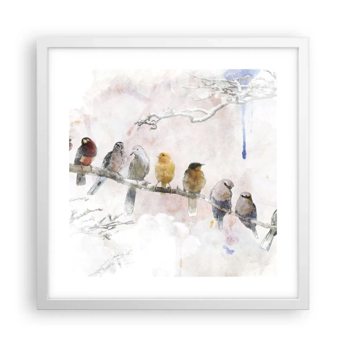 Affisch i vit ram - Bevingat möte - 40x40 cm