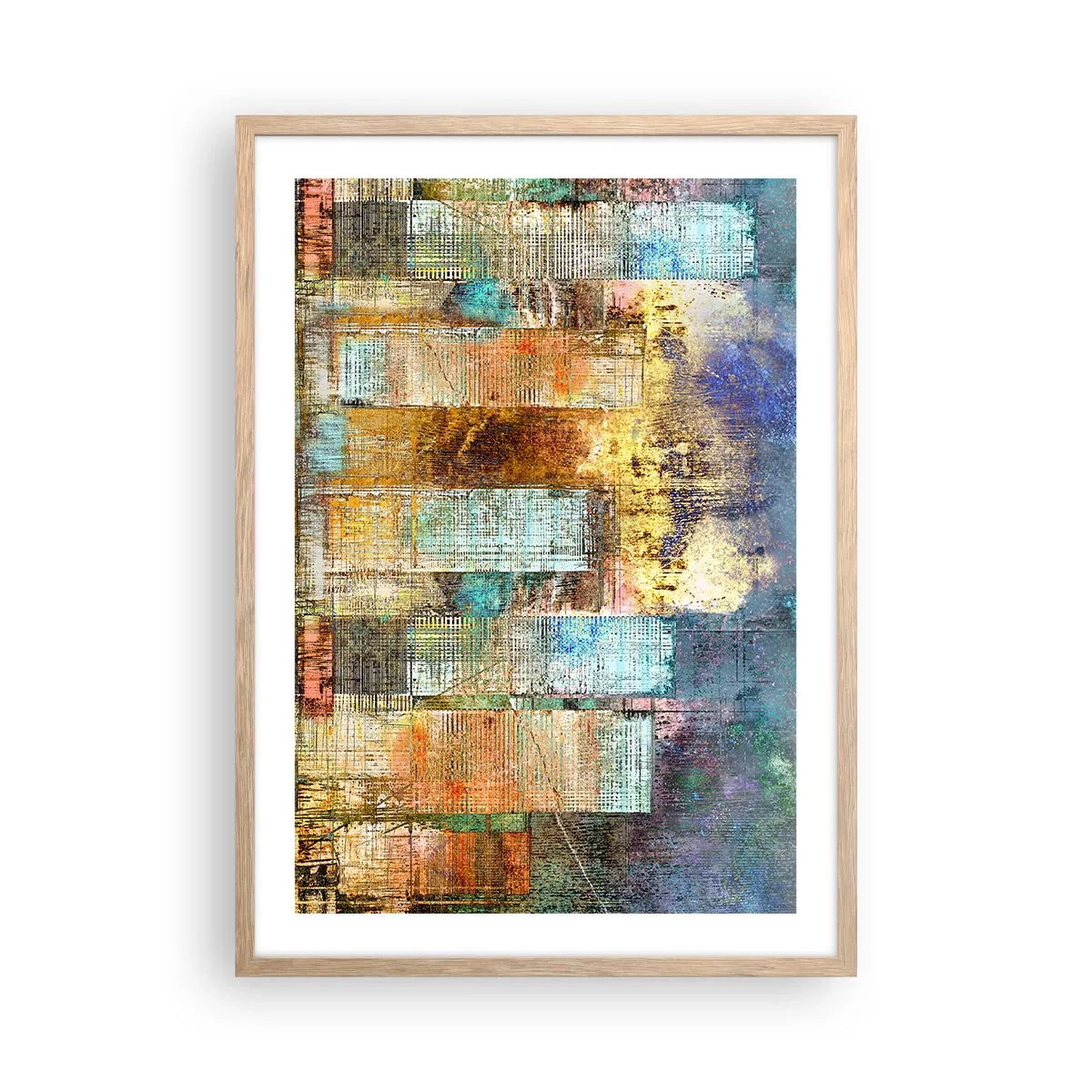 Affisch i ram av ljusek - Solig metropol - 50x70 cm