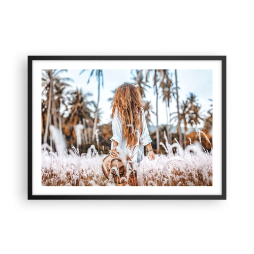 Affisch i svart ram - Född ur gräsdun - 70x50 cm