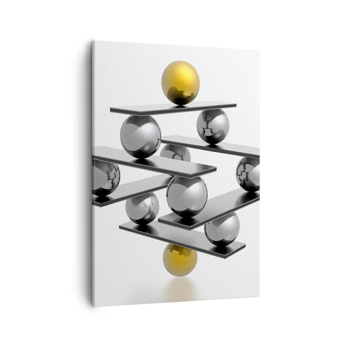 Canvastavla - Bild på duk - Guld-silver balans - 50x70 cm