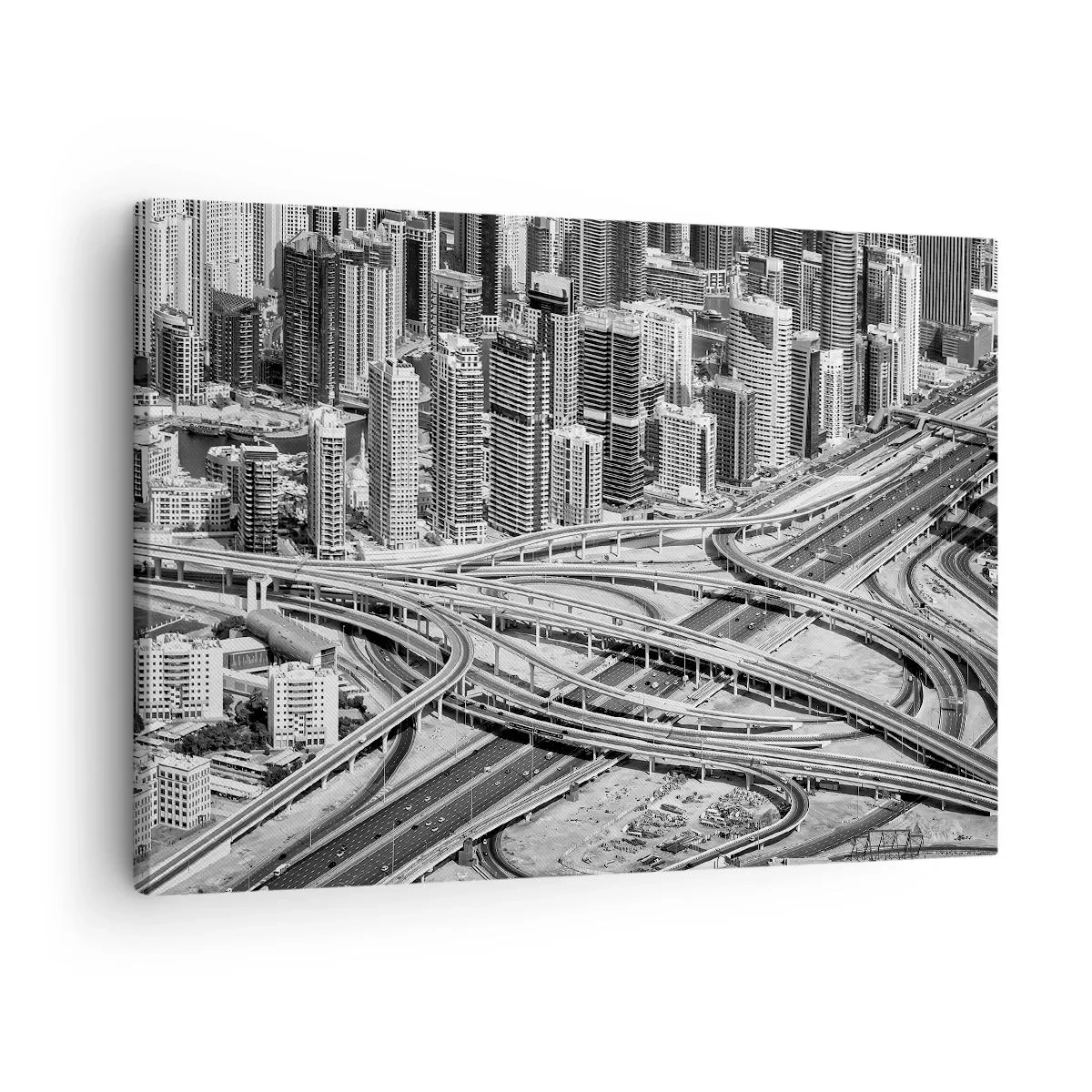 Canvastavla - Bild på duk - Dubai ur ett fågelperspektiv - 70x50cm - Dubai - en omöjlig stad - Modern väggdekoration för vardagsrum och sovrum ARTTOR