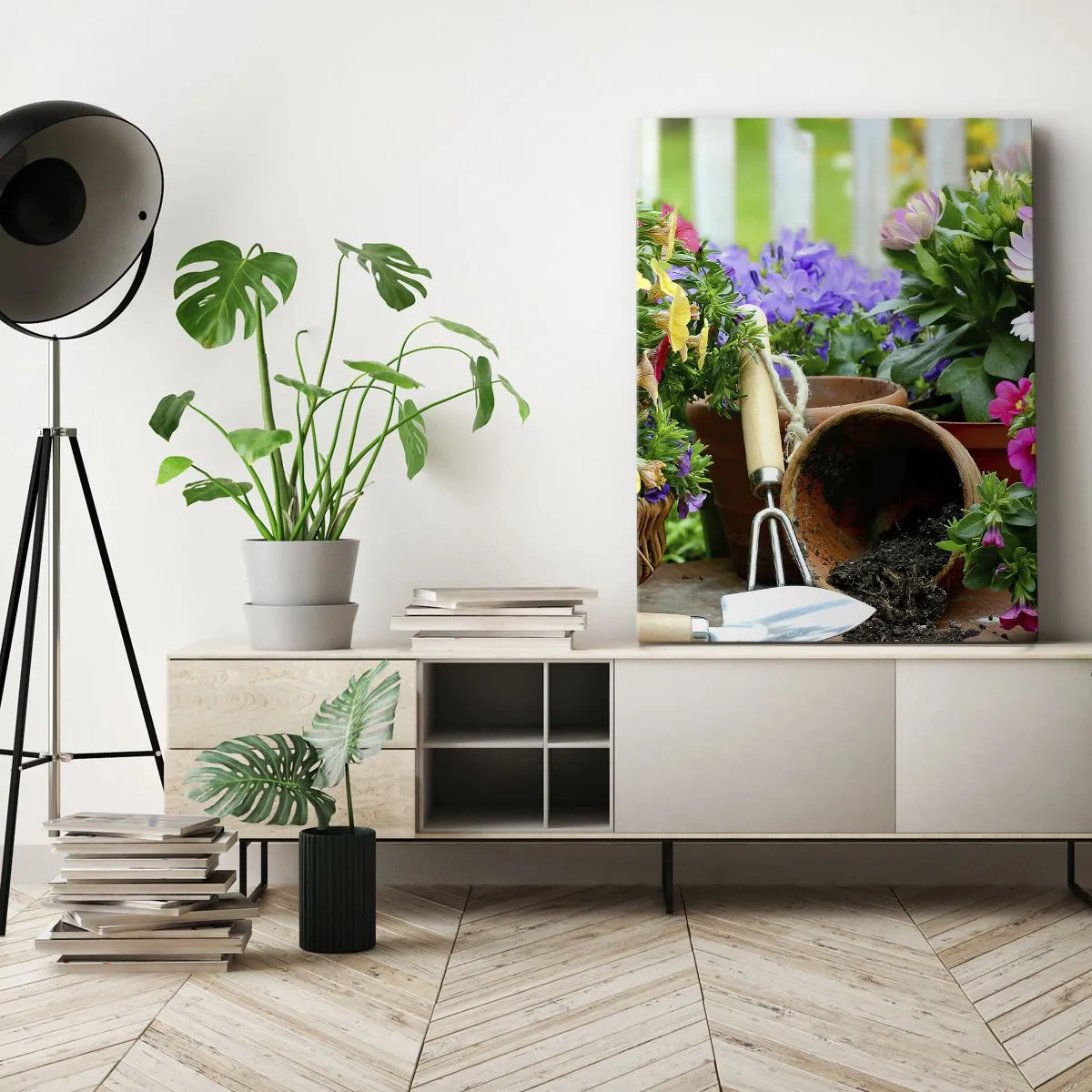 Canvastavla - Bild på duk - Sofias lilla trädgård - 45x80 cm