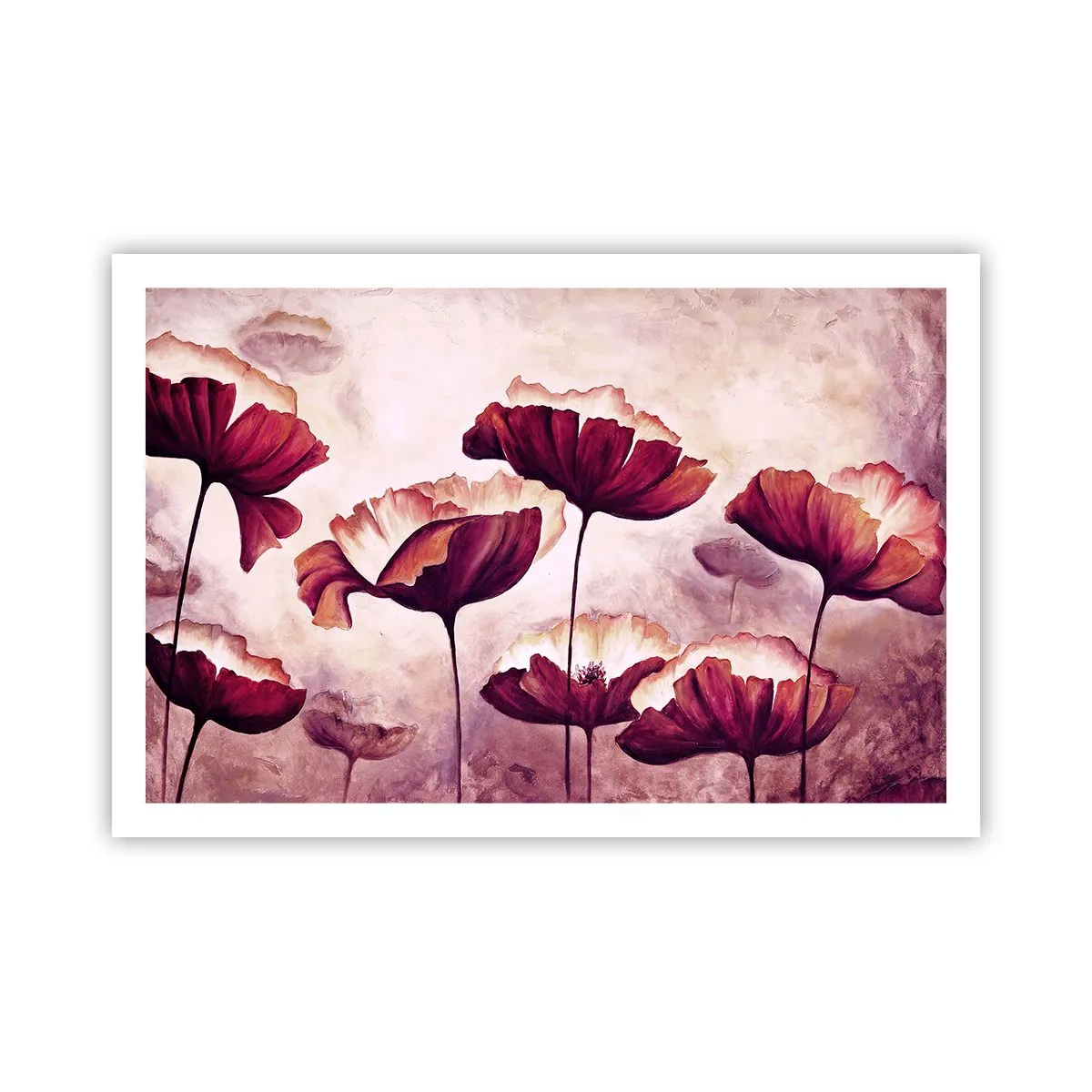 Affisch - Röd och vit flinga - 91x61 cm