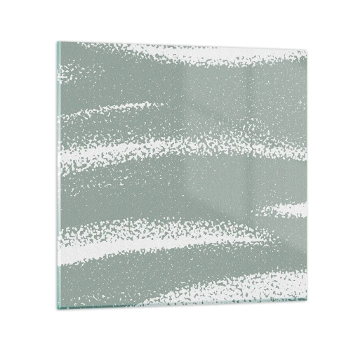 Glastavla - Bild på glas - Abstraktion i vinterstämning - 70x70 cm