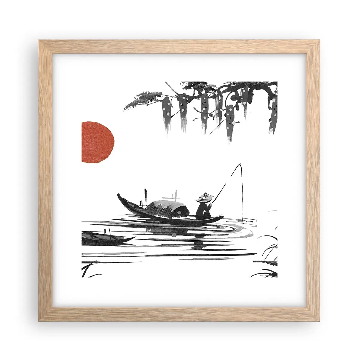 Affisch i ram av ljusek - Asiatisk eftermiddag - 30x30 cm