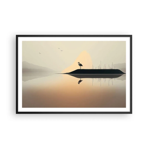 Affisch i svart ram - Herre på sjön - 91x61 cm
