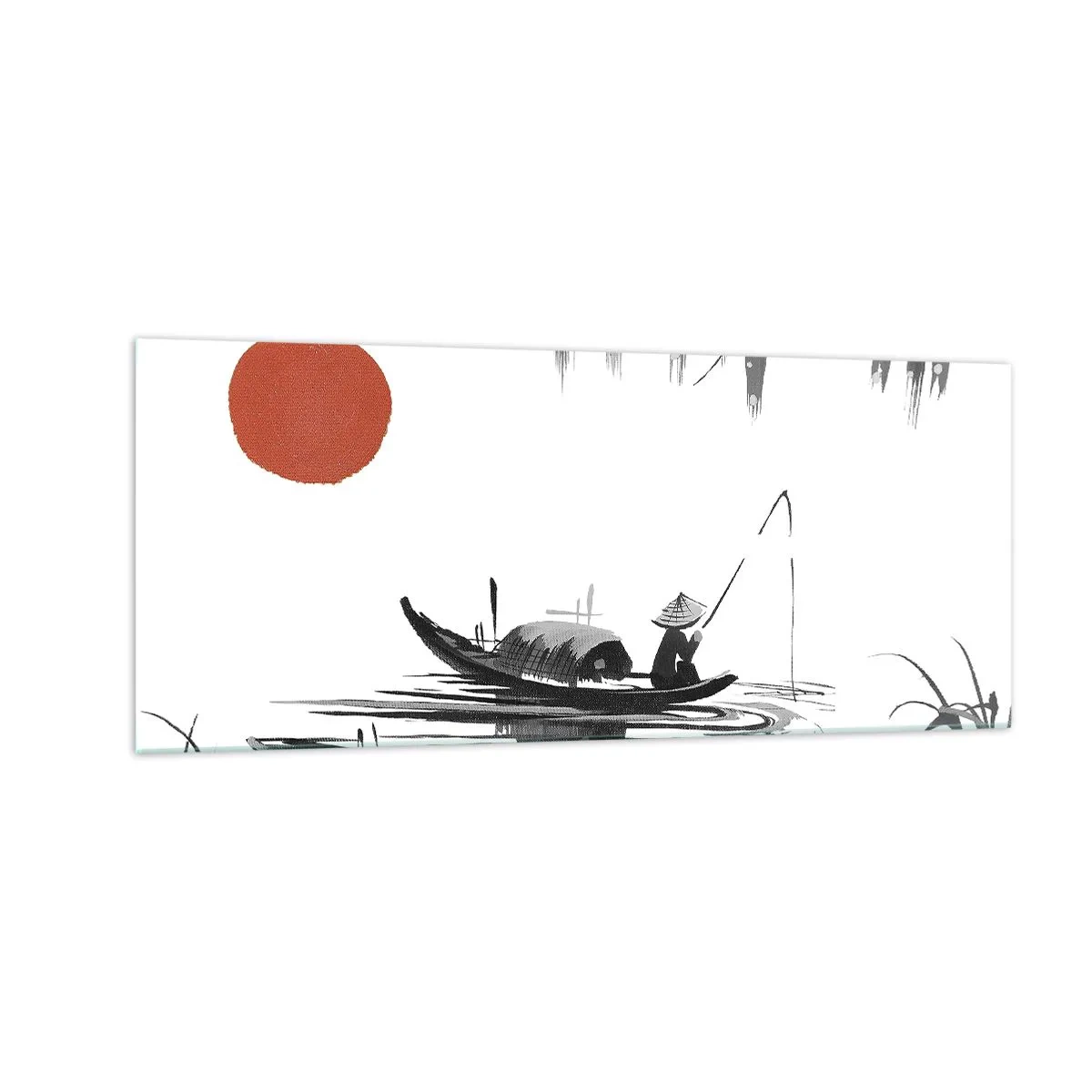 Glastavla - Bild på glas - Asiatisk eftermiddag - 100x40 cm