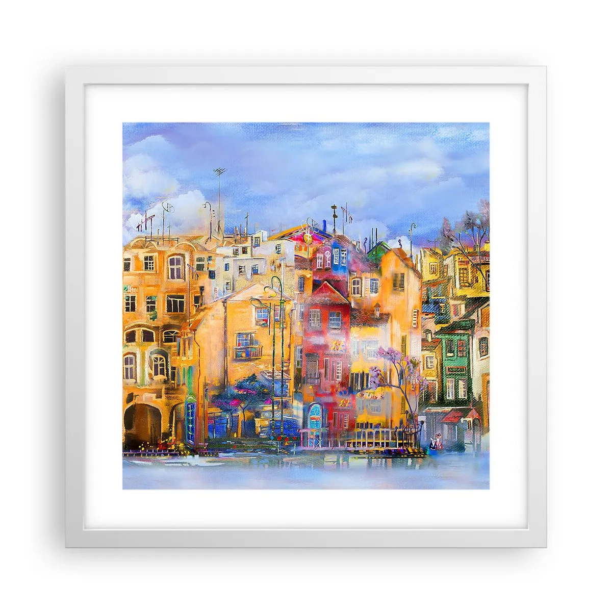 Affisch i vit ram - Vi är tillsammans - 40x40 cm