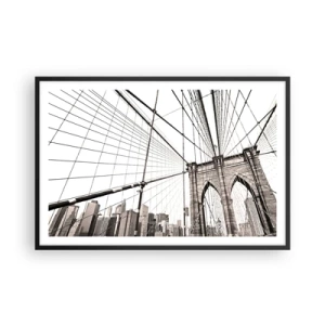 Affisch i svart ram - Domkyrkan i New York - 91x61 cm