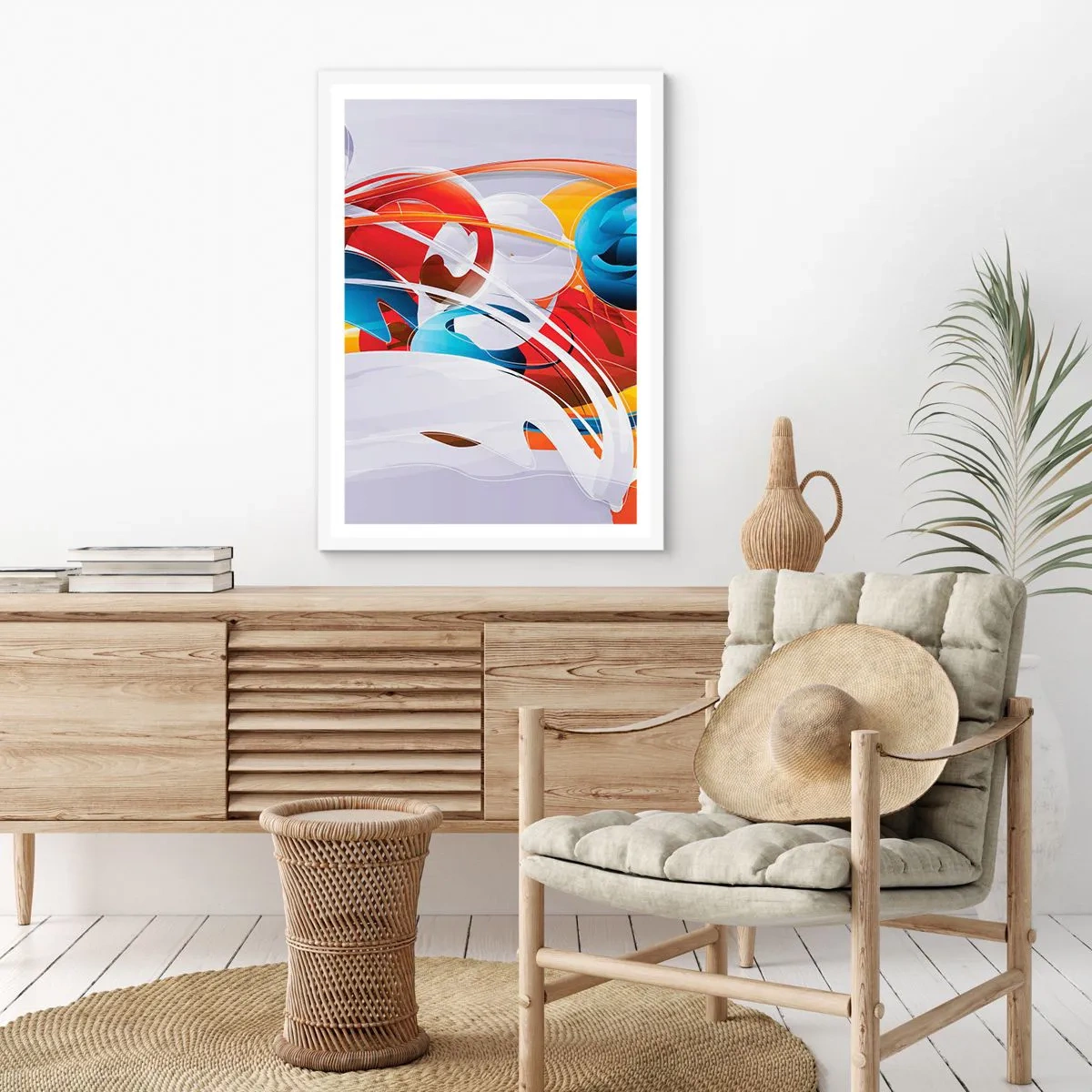 Affisch i vit ram - Elementens dans - 50x70 cm