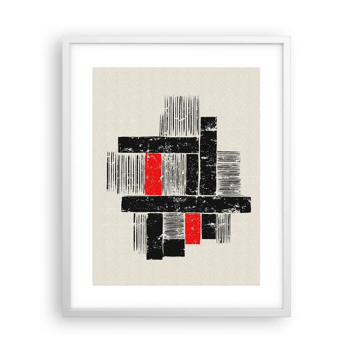 Affisch i vit ram - Rött och svart - 40x50 cm