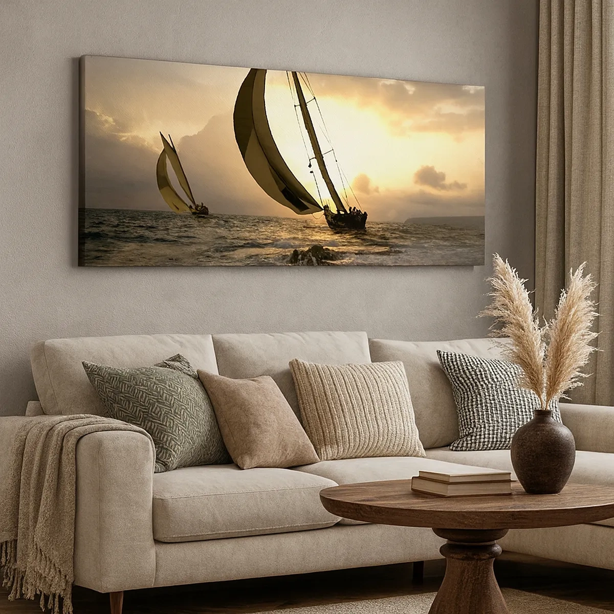 Canvastavla - Bild på duk - Med och mot vinden - 30x30 cm