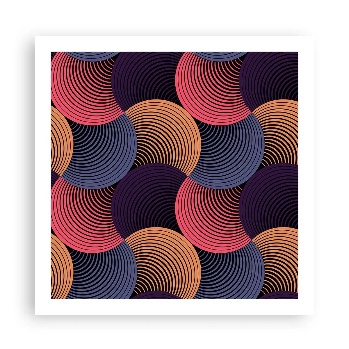 Affisch - I en cirkulär rytm - 60x60 cm