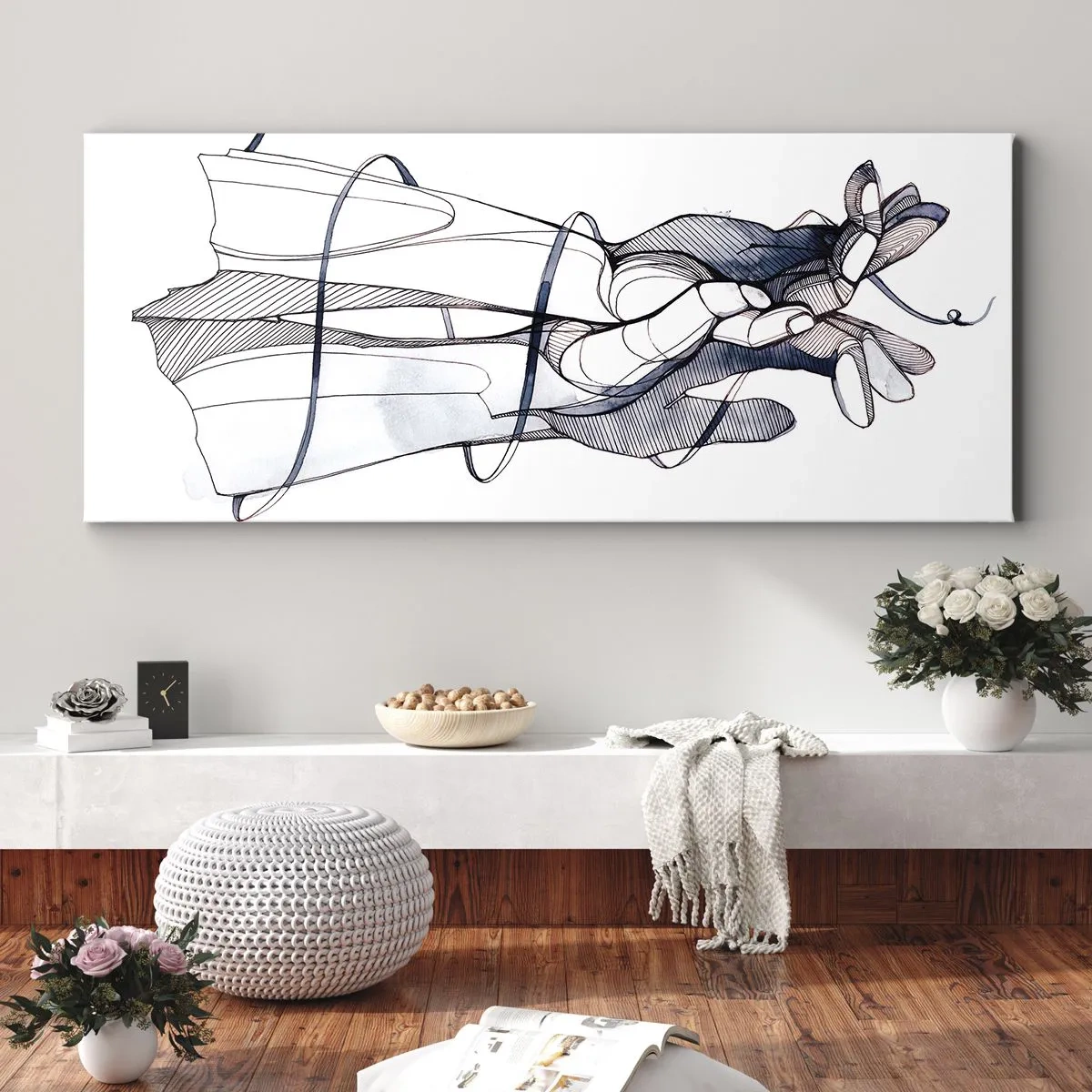 Canvastavla - Bild på duk - Smekningens studie - 100x40 cm