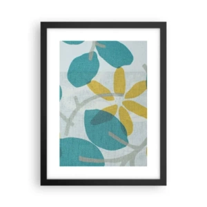 Affisch i svart ram - Bland azurblå blad - 30x40 cm