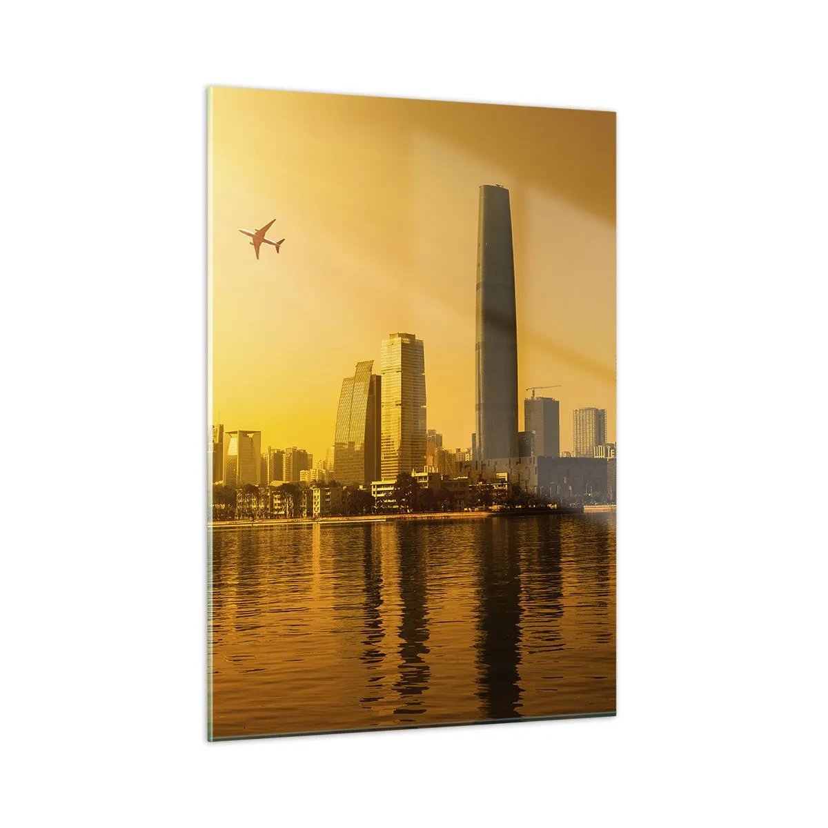 Glastavla - Bild på glas - Gyllene staden - 50x70 cm