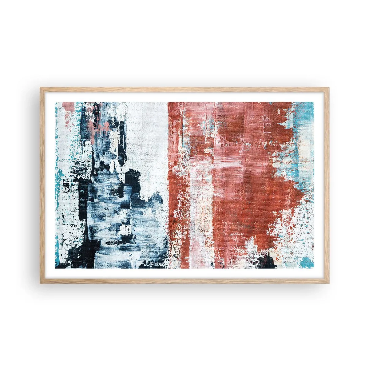 Affisch i ram av ljusek - Abstrakt halvt om halvt - 91x61 cm