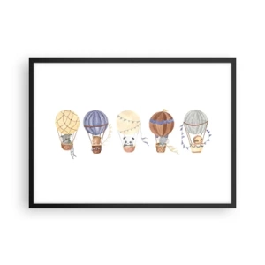 Affisch i svart ram - Vänner på en resa - 70x50 cm