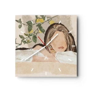 Väggklocka - Klocka på glas - Sydlig skönhet - 30x30 cm