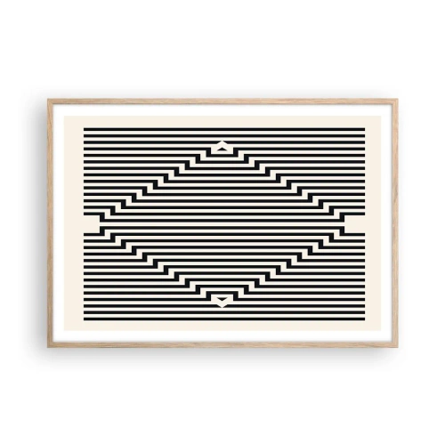 Affisch i ram av ljusek - Geometrisk illusion - 100x70 cm