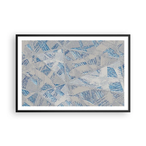 Affisch i svart ram - I en gråblå labyrint - 91x61 cm