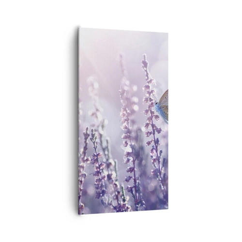 Canvastavla - Bild på duk - En fjärils kyss - 65x120 cm