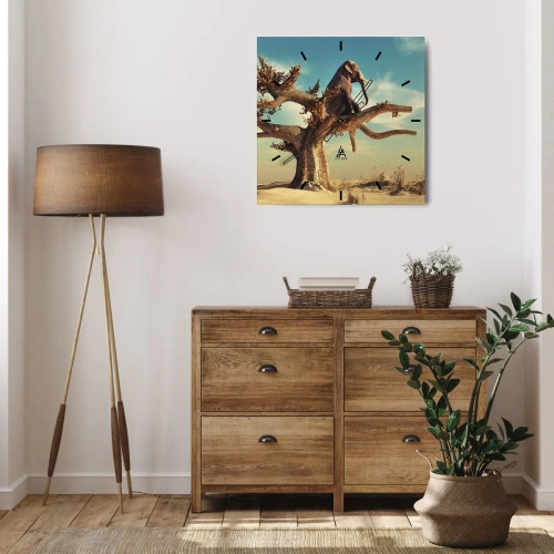 Väggklocka - Klocka på glas - Ny synvinkel - 30x30 cm