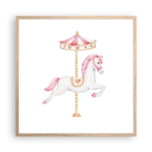 Affisch i ram av ljusek - Han gav sig iväg med en hov - 60x60 cm