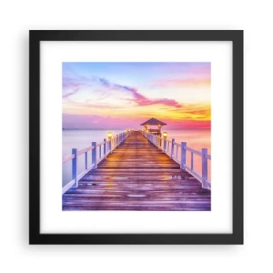 Affisch i svart ram - Kvällens lila-guld tystnad - 30x30 cm