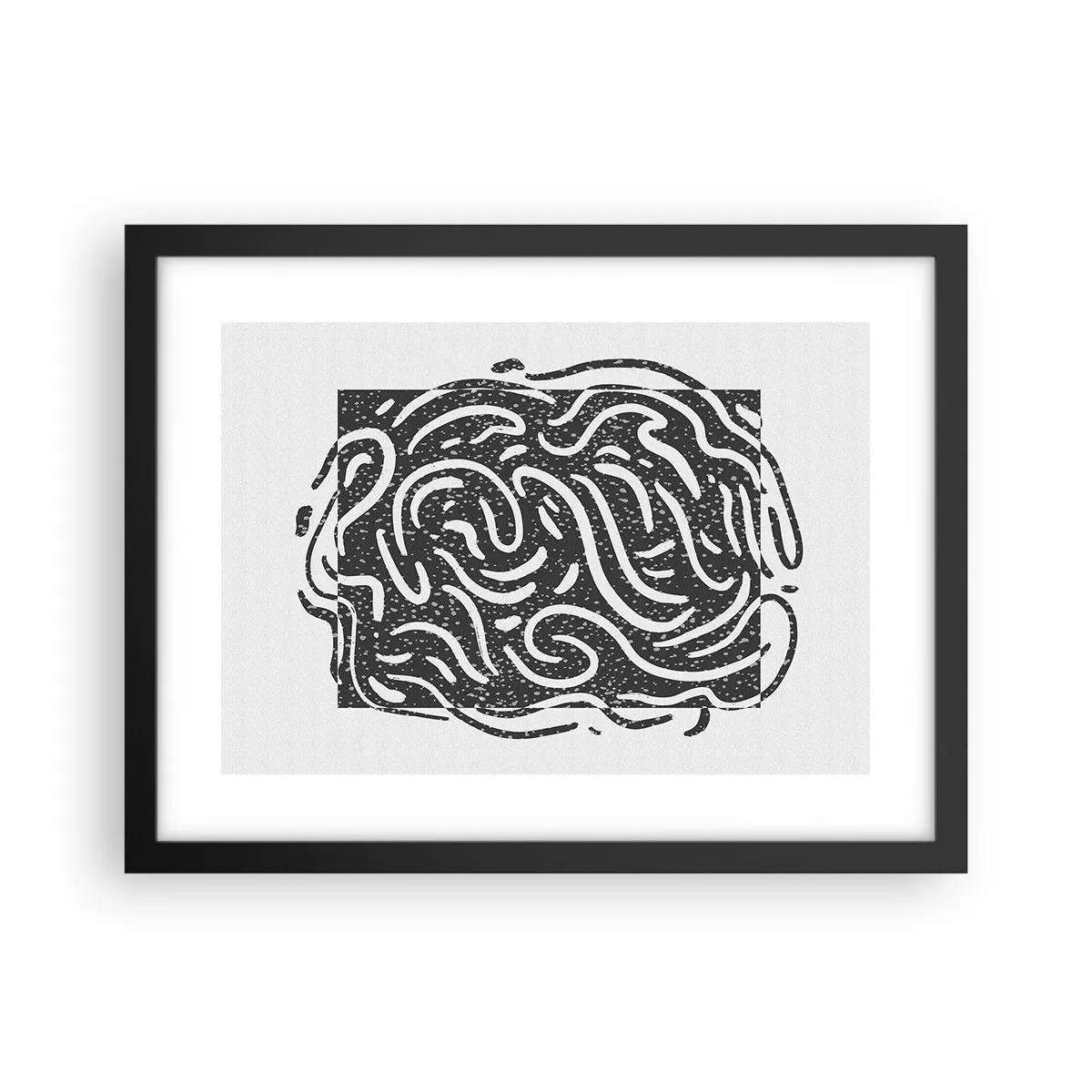 Affisch i svart ram - Abstraktion: en dans av glädje - 40x30 cm