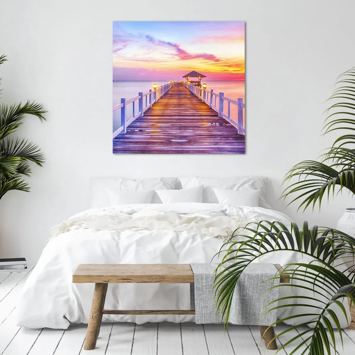 Canvastavla - Bild på duk - Kvällens lila-guld tystnad - 60x60 cm