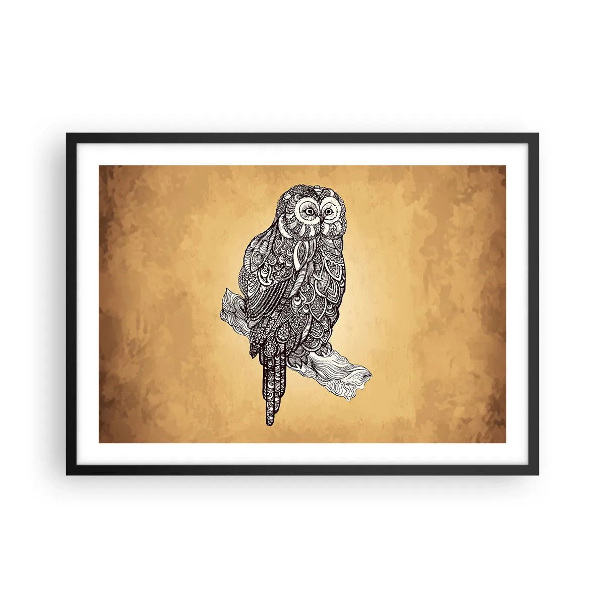 Affisch i svart ram - Invecklade ornament av visdom - 70x50 cm