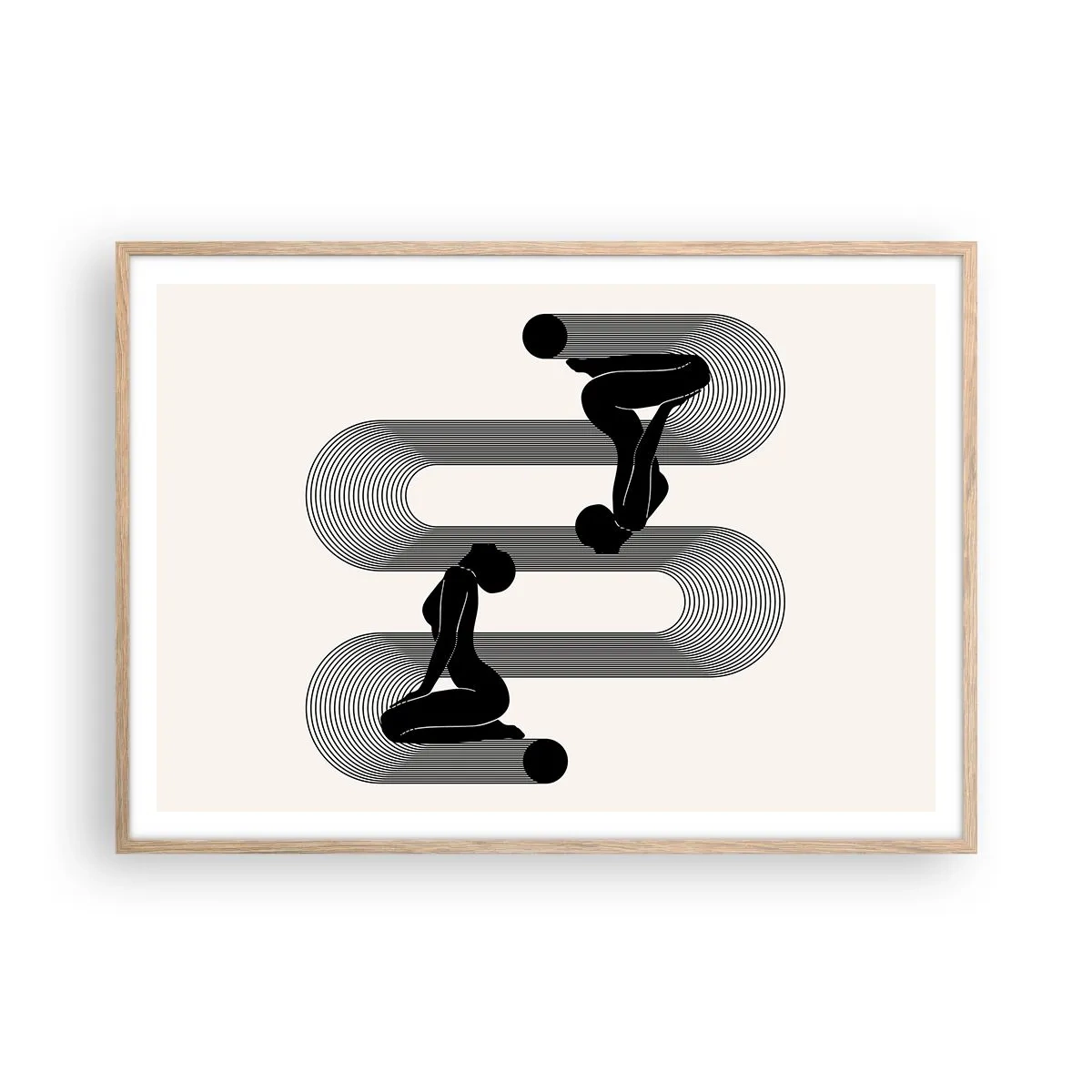 Affisch i ram av ljusek - Sensuell symmetri - 100x70 cm